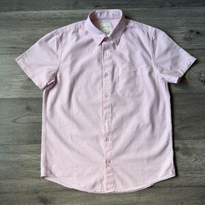 American Eagle Light Pink Short Sleeve Button Down Shirt - Size Men’s Medium